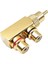 2x Rca Ayırıcı Adaptörü Rca Erkek Ila Iki Rca Dişi Altın Kaplama Metal Dik Açı (Yurt Dışından) 3