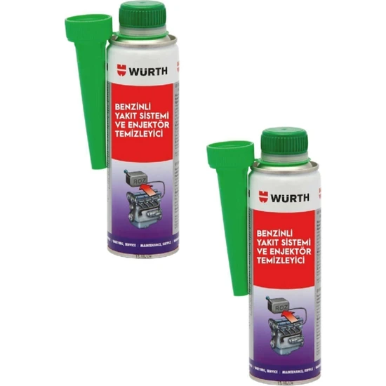 Würth Benzin Enjektör Temizleyici Benzin Performans Artırıcı 300 ml 2 Li Paket