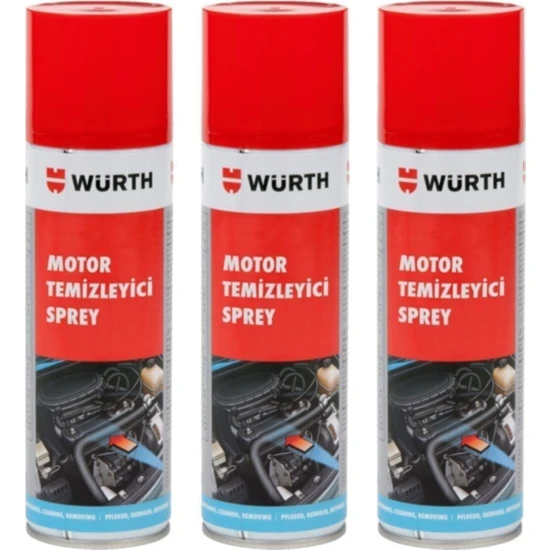 Würth 3x Motor Temizleyici Sprey 500 ml (Su Gerekmez)