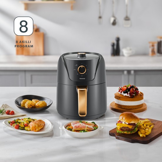 Homend Airfryday 2505H 8 Farklı Programlı Airfryer Antrasit 4,3L