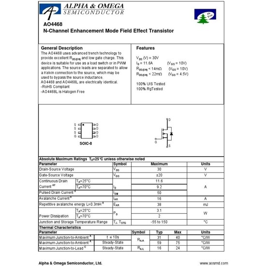 Profix AO4468, 4468 Mosfet Fiyatı - Taksit Seçenekleri