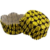 Piyop Cupcake Kalıbı Pet Kapsül Dalgalı Sarı Emoji Kek Kalıbı 65X38 mm - 100'lü