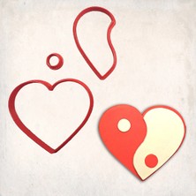 Butedo Yin Yang Kalp Detay Kurabiye Kalıp Seti 3’lü