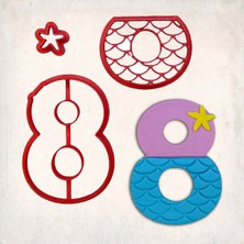 Butedo Deniz Kızı Rakam 8 Detaylı Kurabiye Kalıp Seti 3 Parça