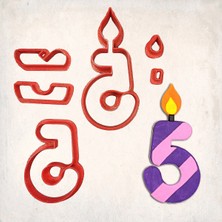 Butedo Mum Rakam 5 Detaylı Kurabiye Kalıp Seti 6 Parça