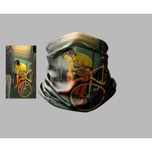 Bisiklet Tasarımlı Motorcu Buff Maske Outdoor Boyunluk Unisex Bandana