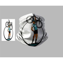 Bisiklet Tasarımlı Motorcu Buff Maske Outdoor Boyunluk Unisex Bandana