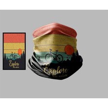 Bisiklet Tasarımlı Motorcu Buff Maske Outdoor Boyunluk Unisex Bandana