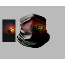 Bisiklet Tasarımlı Motorcu Buff Maske Outdoor Boyunluk Unisex Bandana