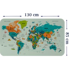 Harita Sepeti Türkçe Eğitici Ülke ve Başkent Detaylı Atlası Dünya Haritası Duvar Sticker 3855