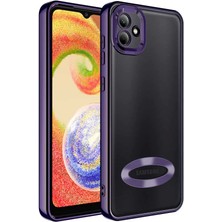 Lopard Samsung Galaxy A03 Kılıf Kamera Korumalı Logo Gösteren Omega Kapak Derin Mor Telefon Kılıfı