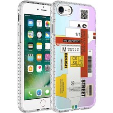 Lopard Apple iPhone 8 Kılıf Airbag Kenarlı Renkli Desenli Silikon Elegans Kapak No2 Telefon Kılıfı