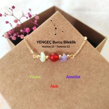 Lightcrop Yengeç Burcu Ayarlanabilir Doğal Taş Gold Bileklik