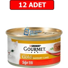 Purina Gourmet Gold Savoury Cake Sığır Etli Kedi Konservesi 12 Adet 85 gr Yaş Mama