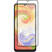 Microcase Samsung Galaxy A04 Tam Kaplayan Çerçeveli Tempered Ekran Koruyucu - Siyah AL3276