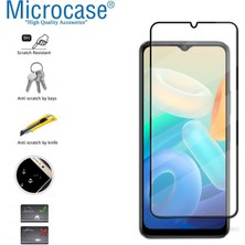 Microcase Vivo Y16 Tam Kaplayan Çerçeveli Tempered Ekran Koruyucu - Siyah AL3276