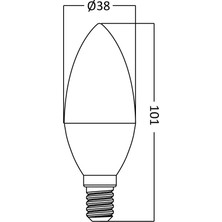 Braytron BA09-00713-BRAYTRON 7W 6500K Beyaz Işık E14 Mum LED Ampul 5 Li Paket