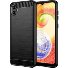 Microcase Samsung Galaxy A04 Brushed Carbon Fiber Silikon Kılıf - Siyah AL3332