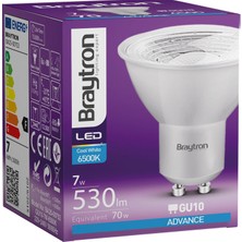 Braytron BA25-00753-BRAYTRON 7W 6500K Beyaz Işık GU10 Lensli LED Ampul 6 Lı Paket