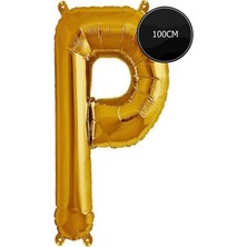 Bizden Pastacılık 100 cm P Harfi Folyo Balon Altın