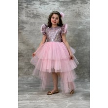 Abiye Kids Pullu Katkat Kuyruklu Tarz Çocuk Abiye ABY745