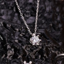 Byes 925 Ayar Gümüş Tektaş Kolye