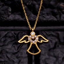 Byes 925 Ayar Gümüş Angel Kolye
