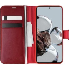 Microsonic Xiaomi Mi 12T Pro Kılıf Delux Leather Wallet Kırmızı