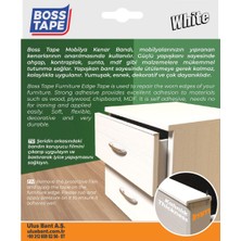 Boss Tape Yapışkanlı Beyaz Masa Mobilya Kenar Bandı 5 metre