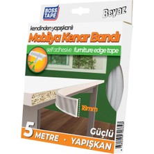 Boss Tape Yapışkanlı Beyaz Masa Mobilya Kenar Bandı 5 metre