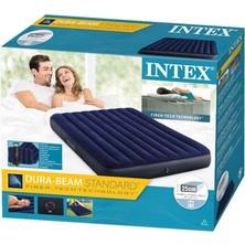 Intex Fiber-Tech Klasik Yatak Set 152X203X25 Cm.(Pompa ve 2 Adet Yastık Dahil)