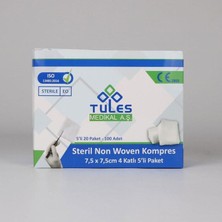 Tules Non Woven Kompres 7,5 x 7,5 cm 4 KATLI 100 ADET 10 Kutu