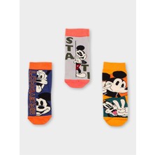 Mickey Mouse Lisanslı Erkek Çocuk 3 Çift Soket Çorap 20501