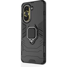 Microcase Huawei Nova 10 Batman Serisi Yüzük Standlı Armor Kılıf - Siyah AL3349