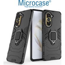 Microcase Huawei Nova 10 Batman Serisi Yüzük Standlı Armor Kılıf - Siyah AL3349