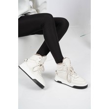 Osso Hakiki Deri Kürklü Bej Kadın Sneaker Bot 222114204