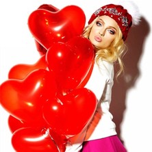 Kuzey Vıp Kalite 14 Adet Kalpli Balon Kırmızı Kalpli Balon Kırmızı Balon Sevgililer Gününe Özel Dekor Balon