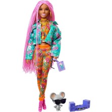Barbie GXF09 Barbie Extra - Pembe Örgü Saçlı Bebek, +3 Yaş