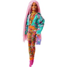 Barbie GXF09 Barbie Extra - Pembe Örgü Saçlı Bebek, +3 Yaş