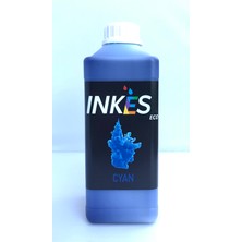 Inkes Eco Pro/s Eco Solvent Inkjet Cyan Baskı Mürekkebi 1lt