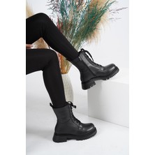 Osso Hakiki Deri Kürklü Siyah Kadın Postal Bot 212127220