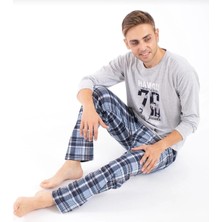 Over Pazar Erkek Baskılı Pijama Takımı Uzun Kollu Erkek Pijama Takımı Uzun Kollu Pijama Takımı Erkek Pijaması TBUKPJM001