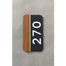 Yönline Natural Wooden Serisi Siyah Mat Kapı Numarası
