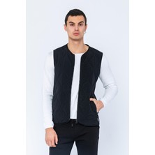 Cekmon Erkek Regular Fit Bomber Yaka Fermuarlı Çok Cepli Kapitone Spor Yelek