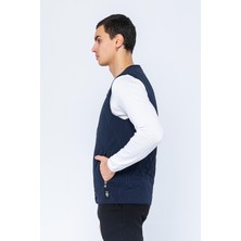 Cekmon Erkek Regular Fit Bomber Yaka Fermuarlı Çok Cepli Kapitone Spor Yelek