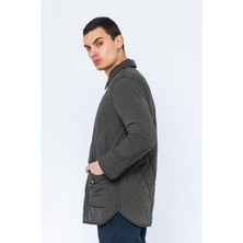 Erkek Regular Fit Düğmeli Çok Cepli Kapitoneli Kışlık Mont