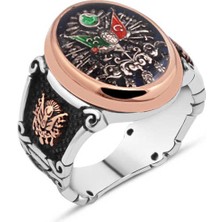 Amberkan Mineli Osmanlı Devlet Armalı Erkek Yüzük
