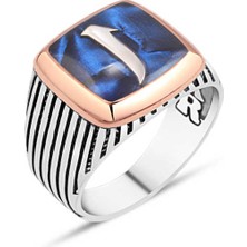 Amberkan Mineli Elif Yazılı Erkek Yüzük
