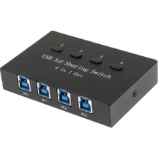 Yeajion USB 3.0 Paylaşım Seçicileri Switch Kvm 4 Bağlantı Noktası Hub Pc Yazıcısı Siyah (Yurt Dışından)