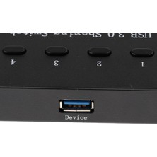 Yeajion USB 3.0 Paylaşım Seçicileri Switch Kvm 4 Bağlantı Noktası Hub Pc Yazıcısı Siyah (Yurt Dışından)